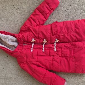 Mini Boden Red Water Resistant Toggle Coat